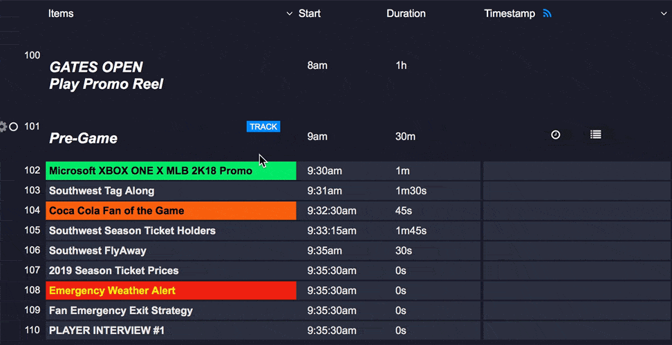 Shoflo game script time stamps