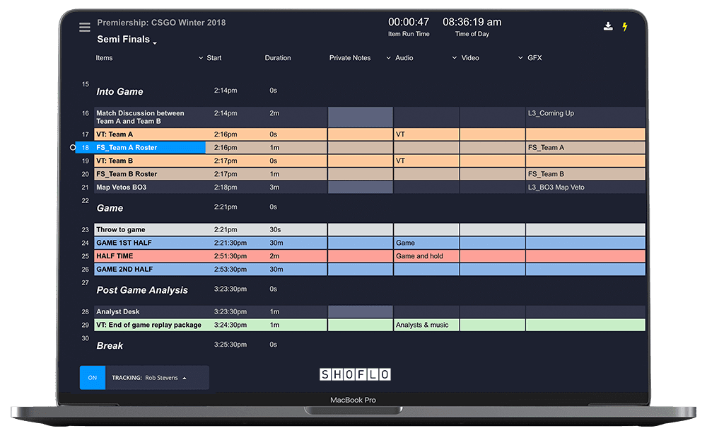 Broadcast Rundown Software